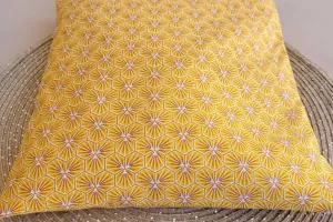 Bouillotte carré sèche déhoussable motif jaune
